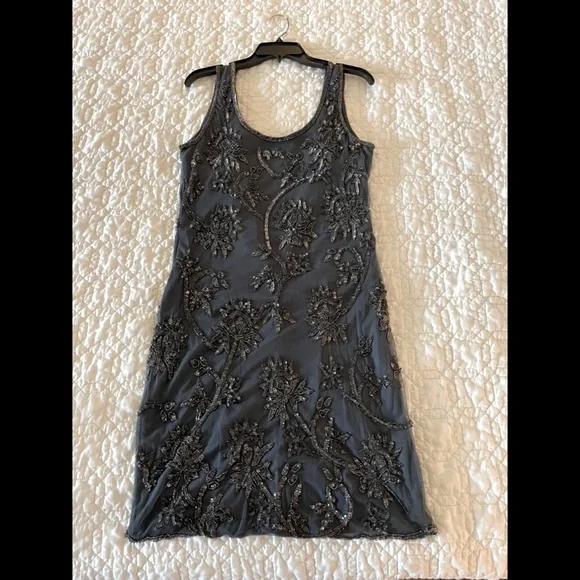 dark grey beaded dress Dark Grey Halter Beaded Two Piece Homecoming Dresses Short Prom Dresses,  MH369 main image 1